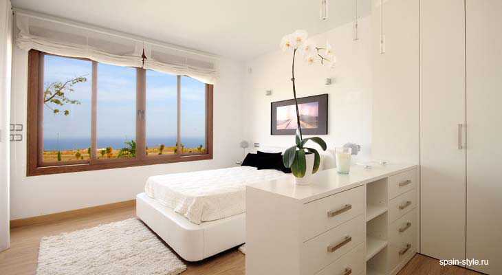 Dormitorio, Casas nuevas de lujo con vistas al mar en Málaga  Fuengirola