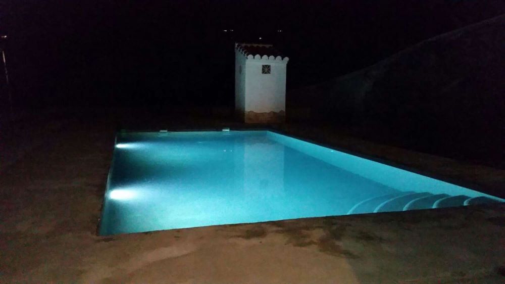  Illuminated pool at night