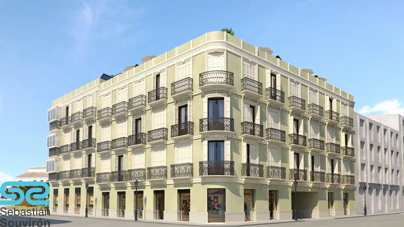 Фасад, Новые элитные квартиры в центре Малаги 