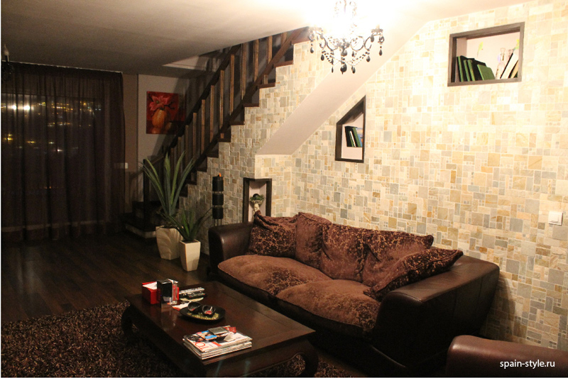 Living room on the first floor,  Luxury apartment in Benalmadena Torrequebrada