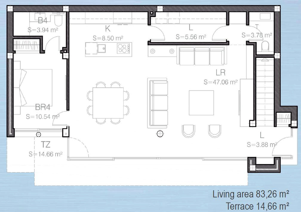 Ground floor,  Bedroom, Kitchen and Living room, Modern new villa in Estepona